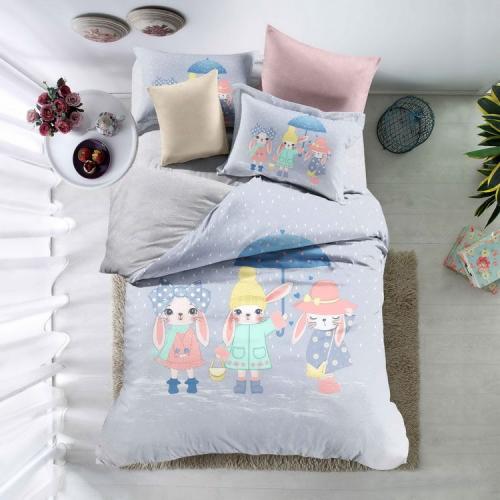 طقم لحاف فيفرت أطفال أزرق فاتح نقشة بألوان متعددة...