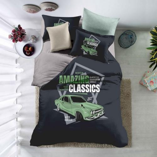 طقم لحاف أطفال فيفرت أزرق غامق نقشة بألوان متعددة...