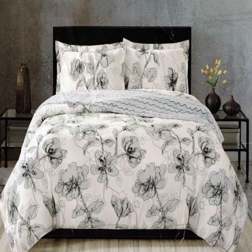 طقم لحاف بوبي بطبعات الورد المنقوشة 5 قطع فروتشي م...