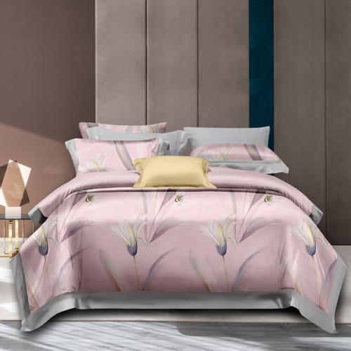 طقم لحاف فروتشي وردي نقشة بألوان متعددة مقاس كينج...