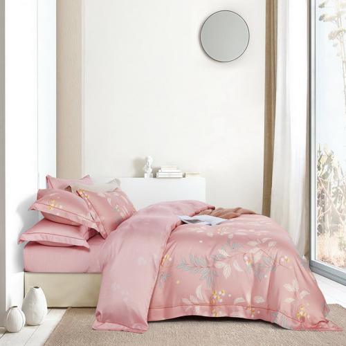 طقم لحاف فروتشي وردي نقشة بألوان متعددة مقاس كينج...