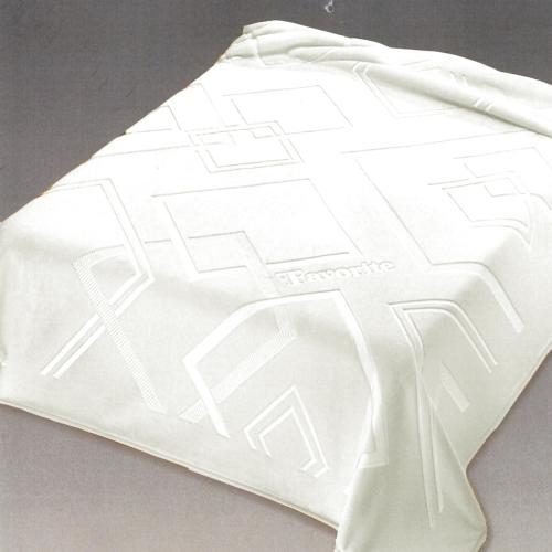 بطانية فيفرت أسباني منقوش لون ابيض مقاس 240×160 سم