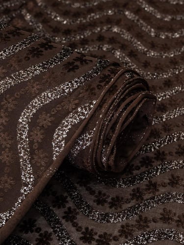 مخمل شيفون على سترتش بلمعه ذهبيه