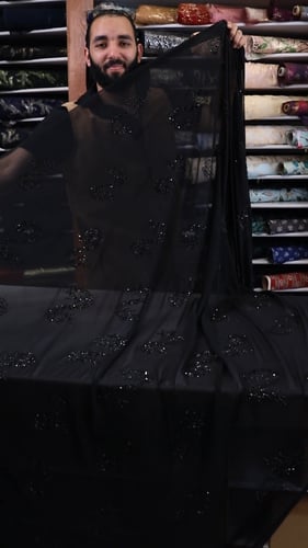 شيفون مشغول بالكرستال ( لون اسود )