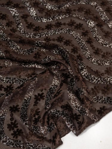 مخمل شيفون على سترتش بلمعه ذهبيه