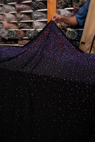 قطعة سترتش مشغول بالكرستال ( لون فوشي )