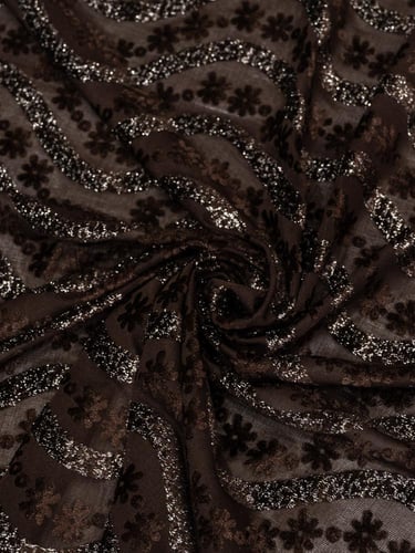 مخمل شيفون على سترتش بلمعه ذهبيه