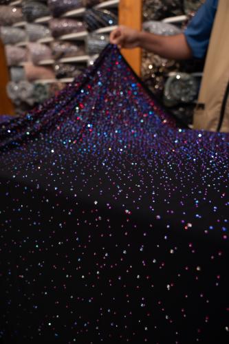 قطعة سترتش مشغول بالكرستال ( لون فوشي )