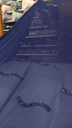 شيفون مشغول على كرستال ( لون كحلي )