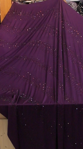 قطعه حرير مشغول بالكرستال (لون بنفسجي