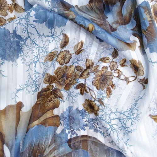 شيفون حرير مقلم