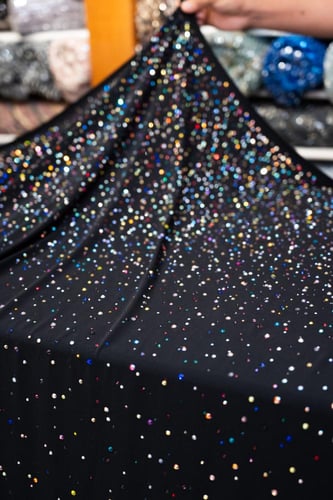 قطعة سترتش مشغول بالكرستال ( لون فوشي )