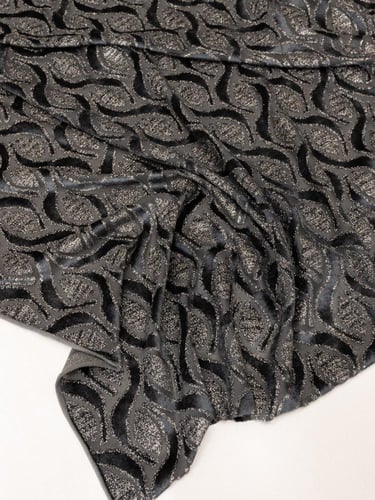 مخمل شيفون على سترتش بلمعه ذهبيه