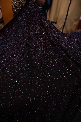 قطعة سترتش مشغول بالكرستال ( لون فوشي )