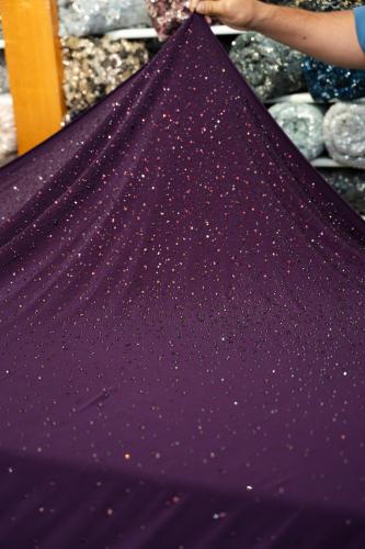 قطعة سترتش مشغول بالكرستال ( لون بنفسجي )