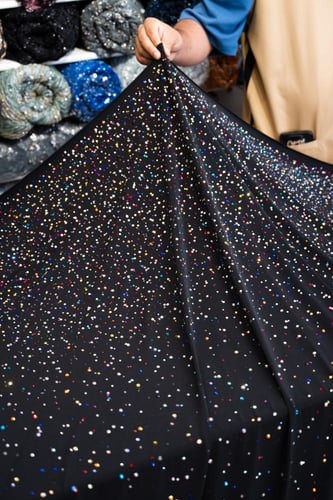 قطعة سترتش مشغول بالكرستال ( لون فوشي )