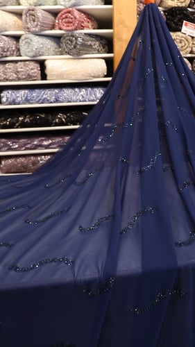 شيفون مشغول على كرستال ( لون كحلي )