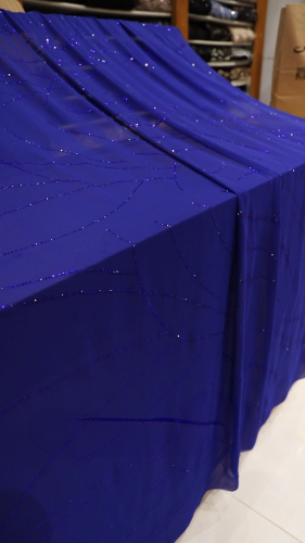 قطعة شيفون كرستال لون (ازرق ملكي ) ...