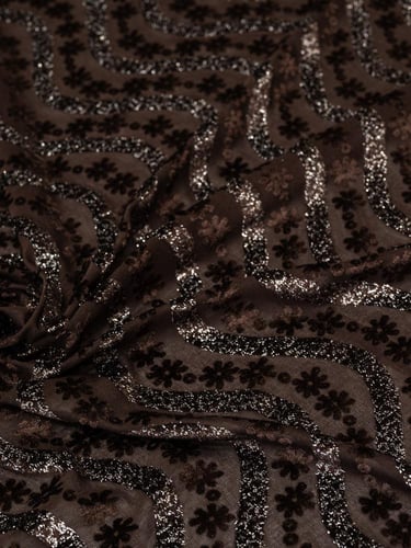 مخمل شيفون على سترتش بلمعه ذهبيه