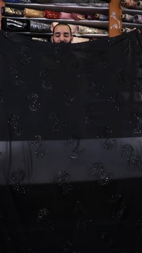 شيفون مشغول بالكرستال ( لون اسود )