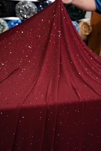 قطعة سترتش مشغول بالكرستال ( لونعنابي )