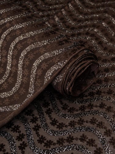 مخمل شيفون على سترتش بلمعه ذهبيه