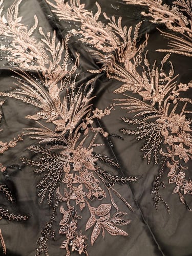 تل مطرز مشغو شك بالخرز والترتر