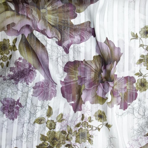 شيفون حرير مقلم