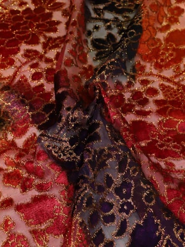 مخمل شيفون حرير بلمعة زري