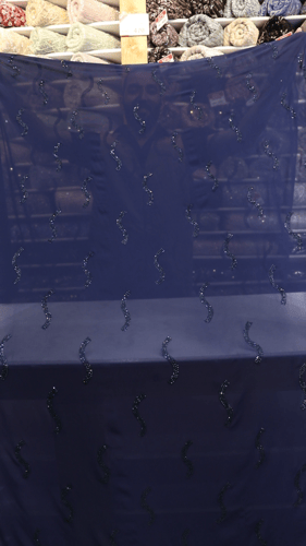 شيفون مشغول على كرستال ( لون كحلي )