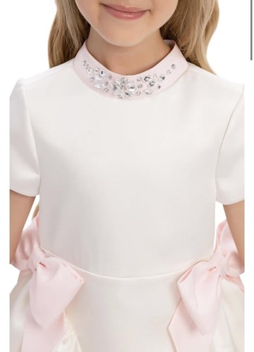 فستان الفيونكات والكريستال + طوق شعر