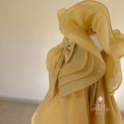 Yellow ruffle sleeve dress فستان رافلز اصفر