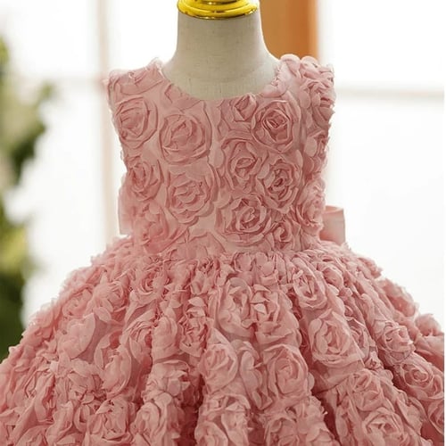 فستان الورود فيونكة لؤلؤي