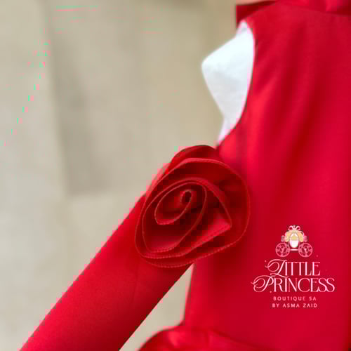 Red rose dress فستان الجوري الاحمر + اكمام منفصله