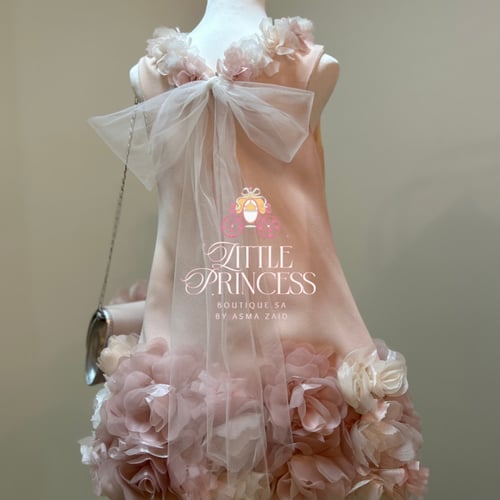 Pink rose dress فستان الجوري وردي فاتح +حقيبة