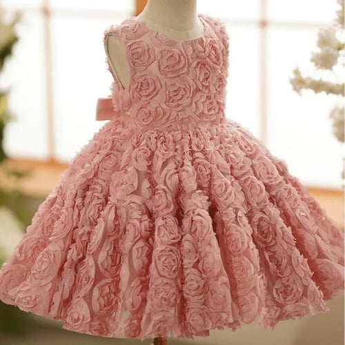 فستان الورود فيونكة لؤلؤي