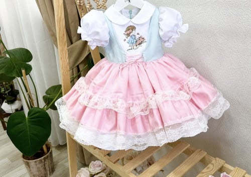 Flowers princess Dress Embroidery Ruffle Classic ف...