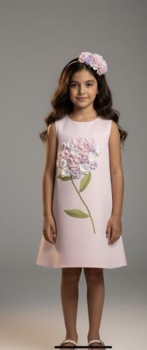 فستان بوكية الورد 3D + طوق شعر