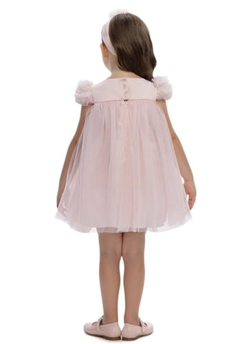 فستان البهجة للرضع + ربطة شعر