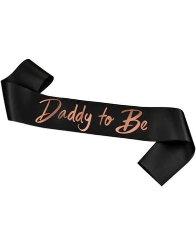 وشاح للام والاب ابيض واسود لحفل كشف جنس الجنين