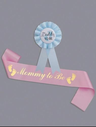 وشاح للام وبروش للاب لحفل كشف الجنين