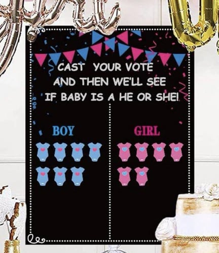 لوحة تصويت لحفل كشف جنس الجنين