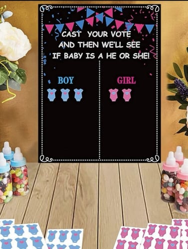 لوحة تصويت لحفل كشف جنس الجنين