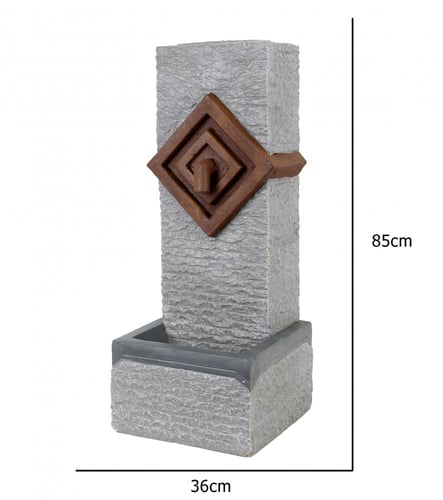 نافورة مياة بتصميم مميز لون رمادي مقاس 36 × 85 سم