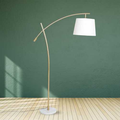 اباجورة ستاند بتصميم عصري باللون الأبيض