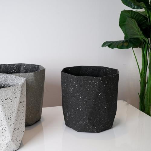 مركن زرع فيبر بتصميم مموج الوان متعددة مقاس 38 سم