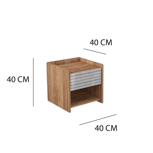 طاولة جانبية للسرير خشبية – 40×40×40 سم