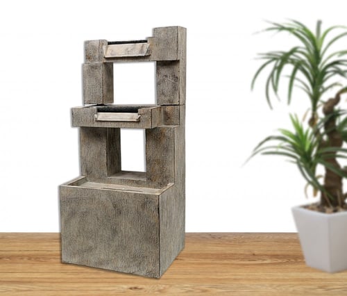 نافورة مياة مكونة من طبقات لون رمادي مقاس 40×34×90...