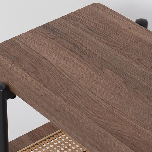 طاولة تلفزيون خشب وحديد لون بني مقاس 160x40x50 سم