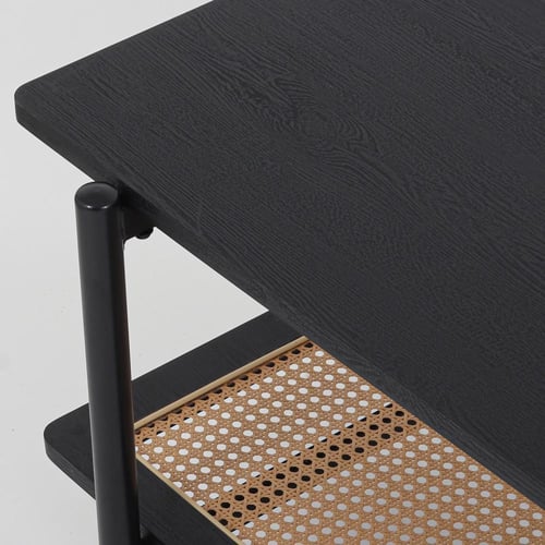 طاولة تلفزيون خشب x حديد لون اسود مقاس 160x40x50 س...